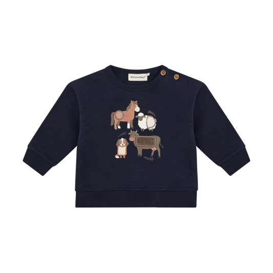 Organic Sapphire Farm Animal Textured Sweatshirt