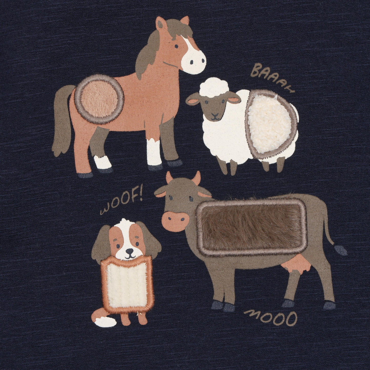 Organic Sapphire Farm Animal Textured Sweatshirt