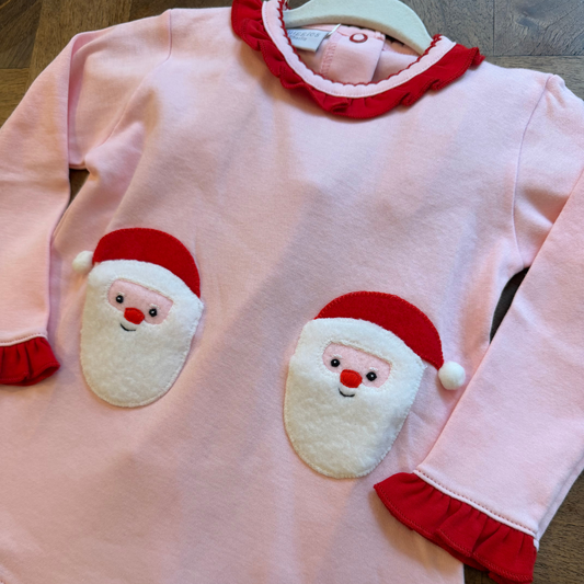 Santa Pockets Pima Ruffle Shirt + Pants Set