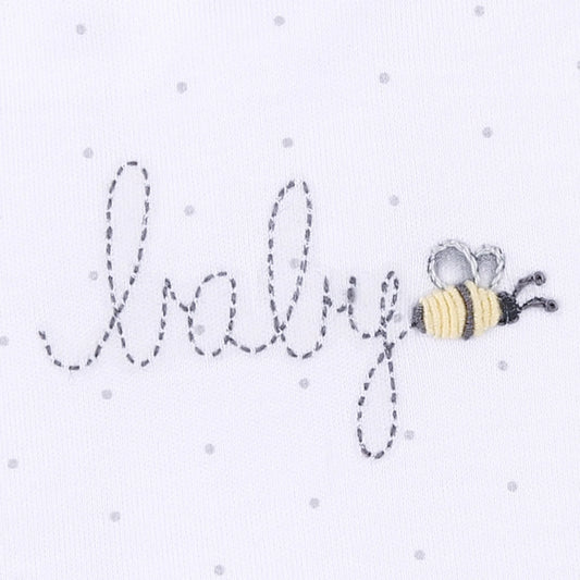 Baby Bee Embroidered Burp Cloth