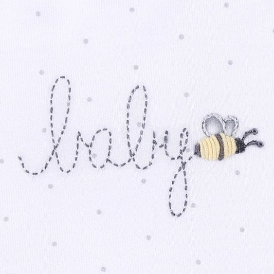 Baby Bee Embroidered Pima Bubble