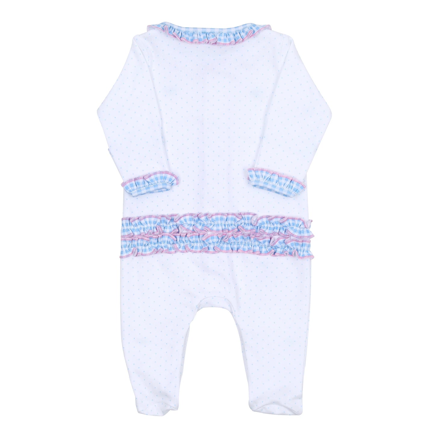 Anna's Classics Sky Blue Scattered Ruffle Footie