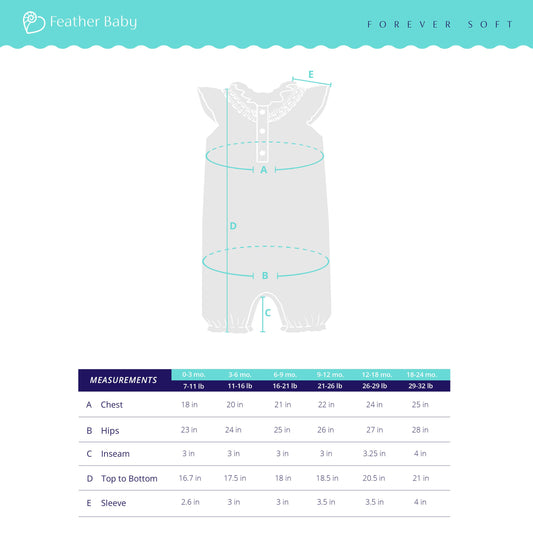 Sprouts on Blue Angel Pima Romper