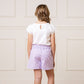 Organic Lavender Floral Linen Shorts