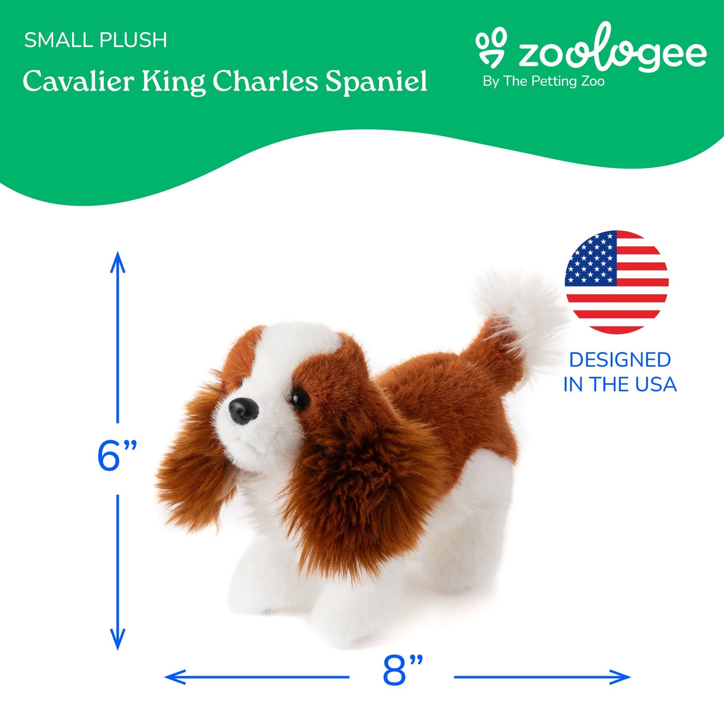 8" Cavelier King Charles Spaniel Dog Stuffed Animal