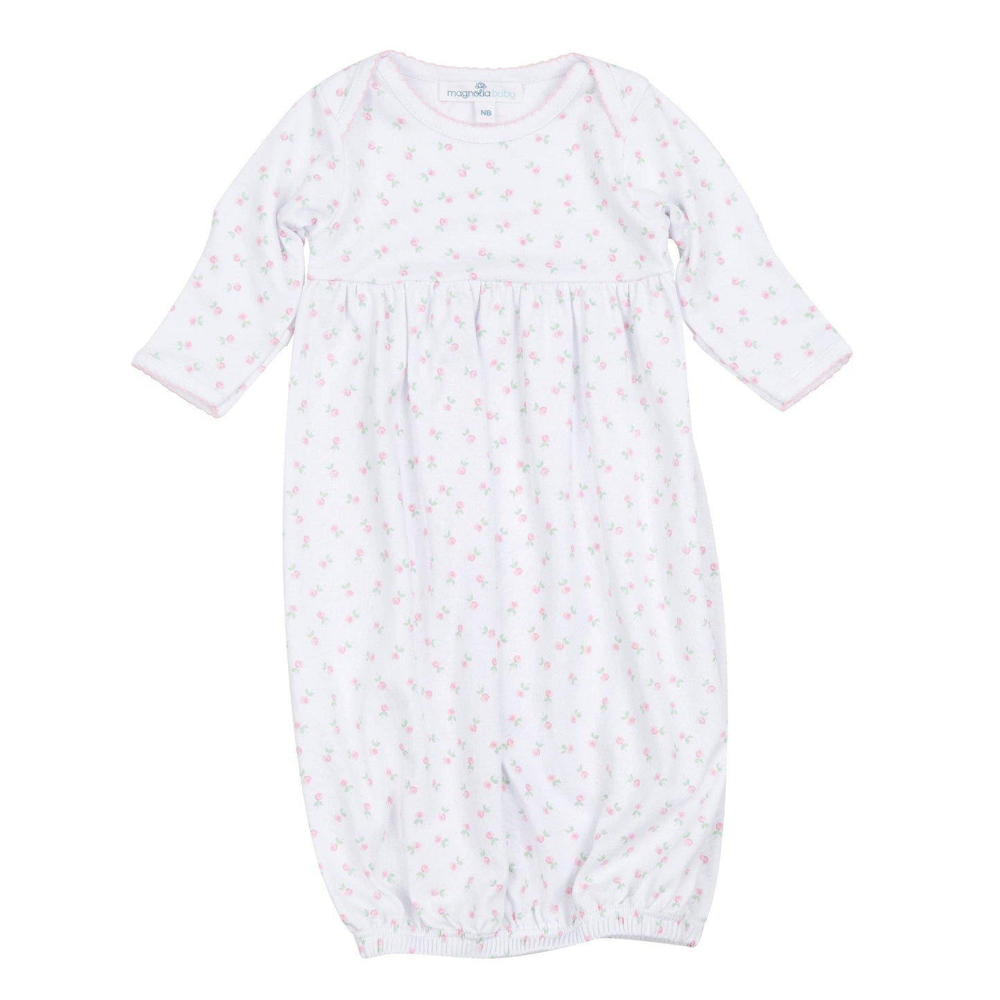 Juliette's Classics Print Gathered Pima Gown