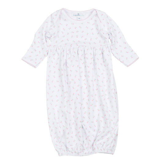 Juliette's Classics Print Gathered Pima Gown