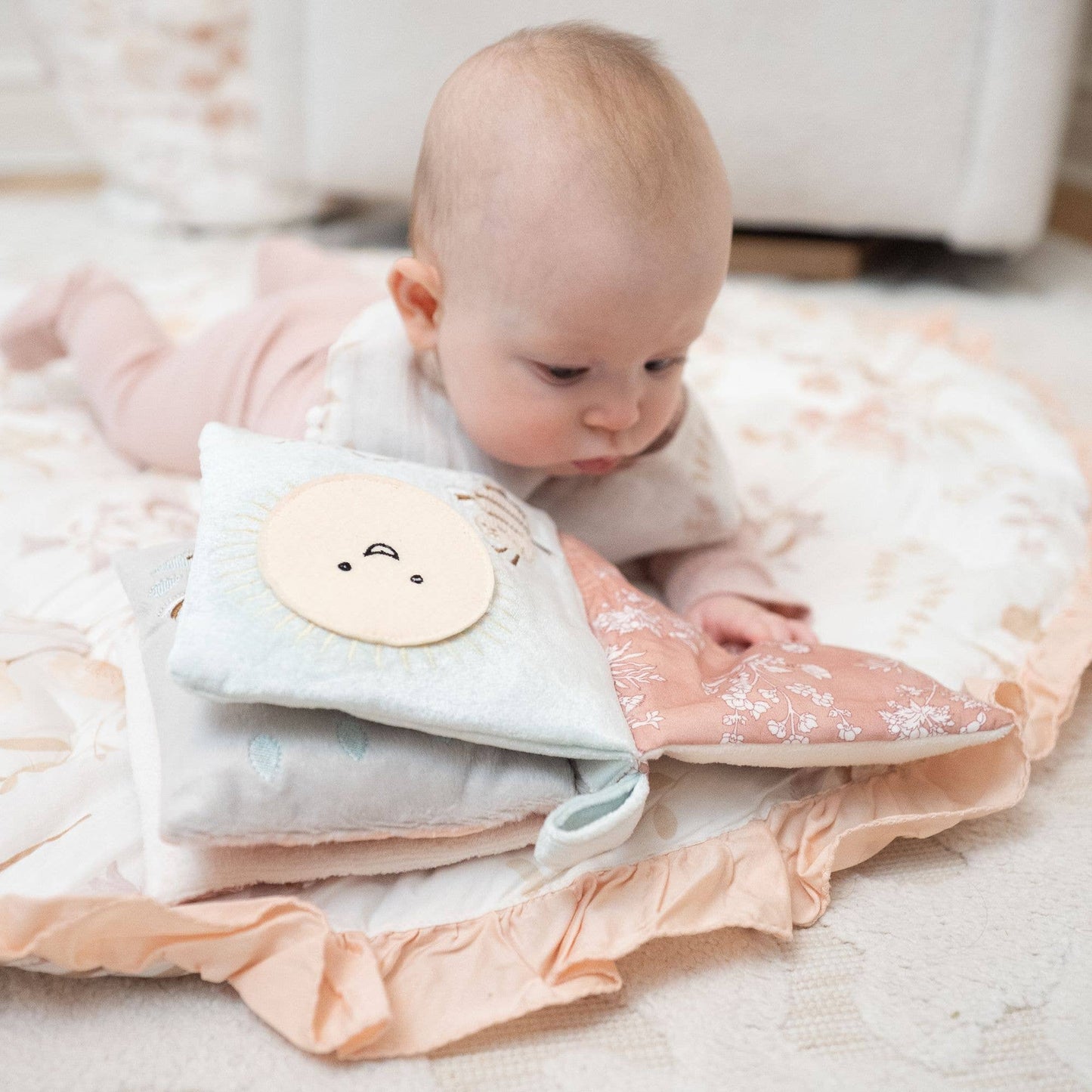 Violet Floral Ruffle Quilted Play Mat