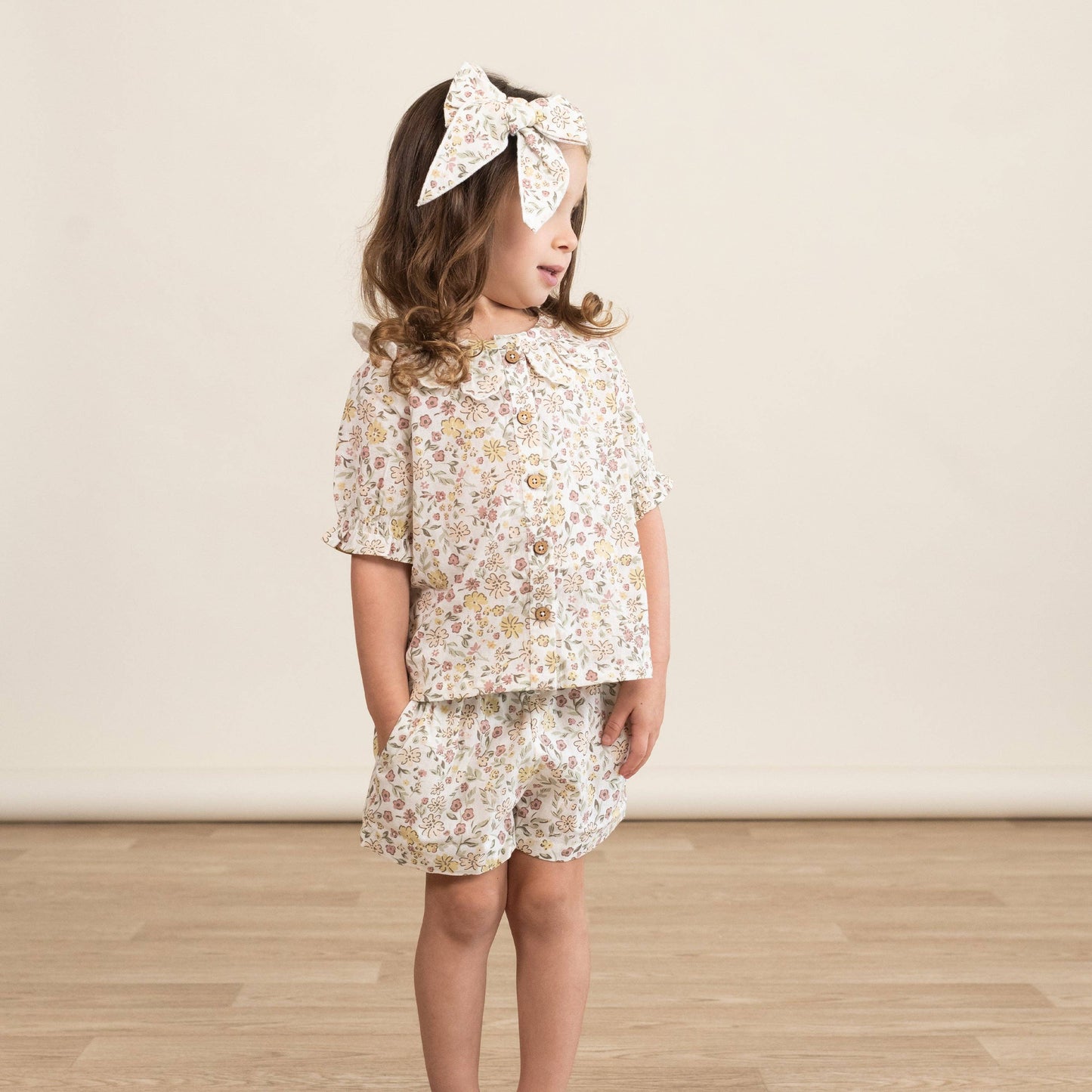 Organic Wild Meadow Collared Shirt & Shorts Set