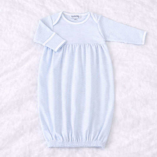 Blue Mini Stripes Pima Gown