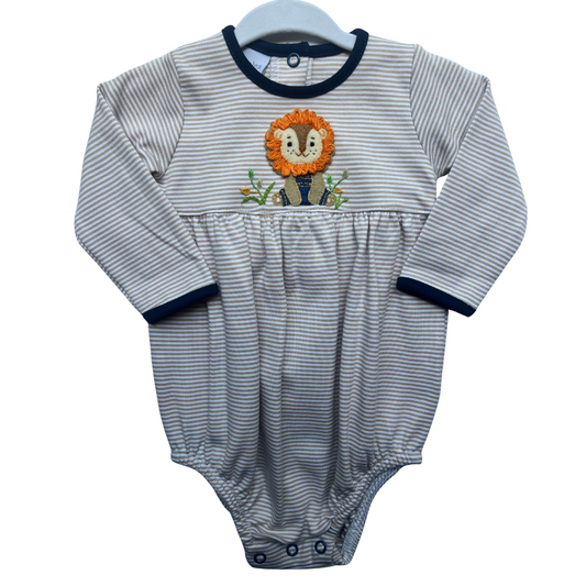 Rory Lion Hand Appliqued and Embroidered Pima Bubble