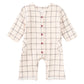 Cabin Plaid Muslin Patch Pocket Romper