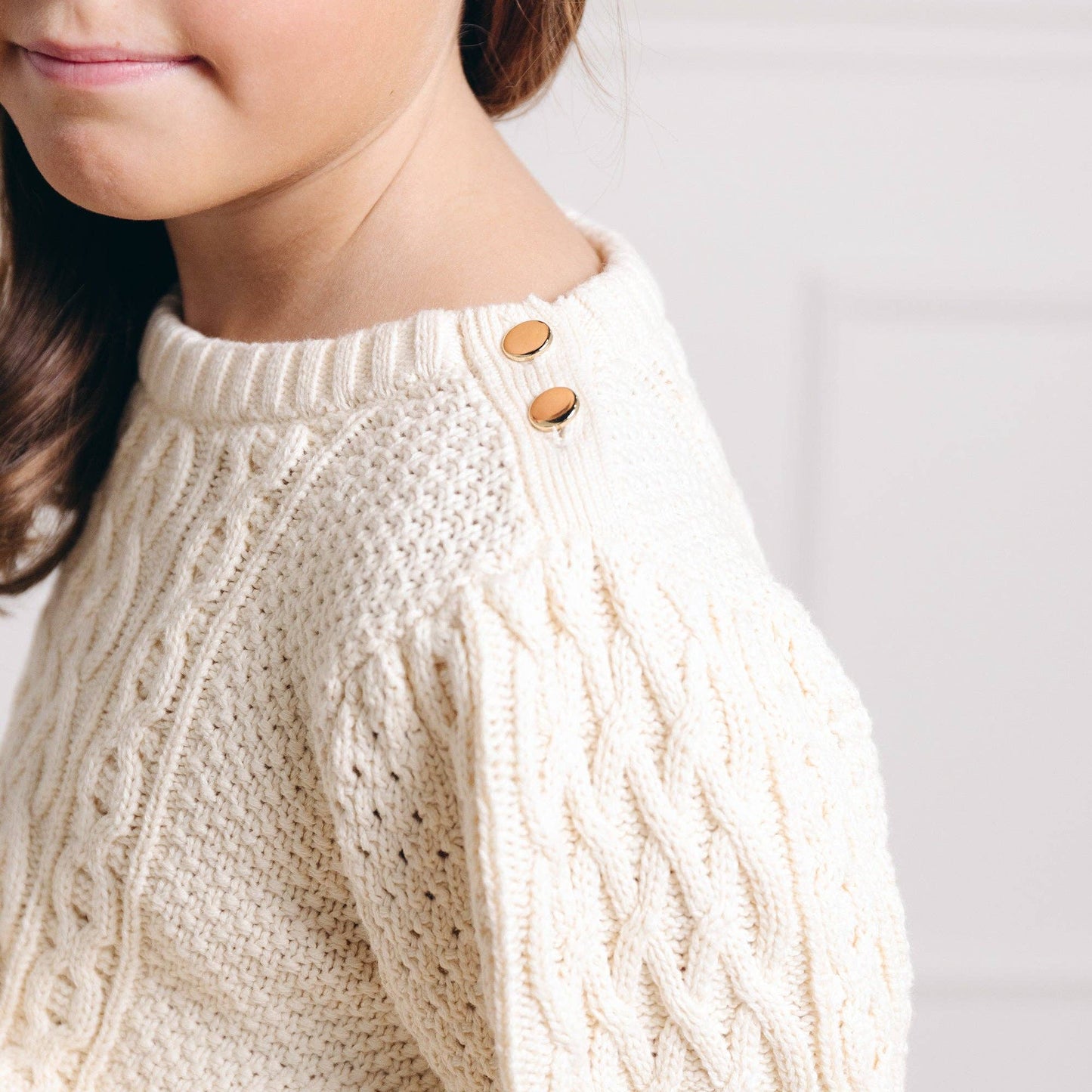 Organic Ivory Fisherman Sweater