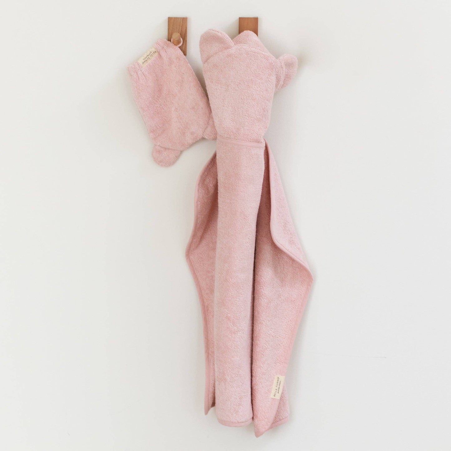 Hooded Towel + Wash Mitt Set- Blush