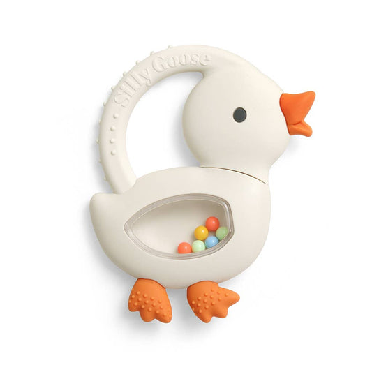 Goose Bitzy Shake Silicone Teether Rattle