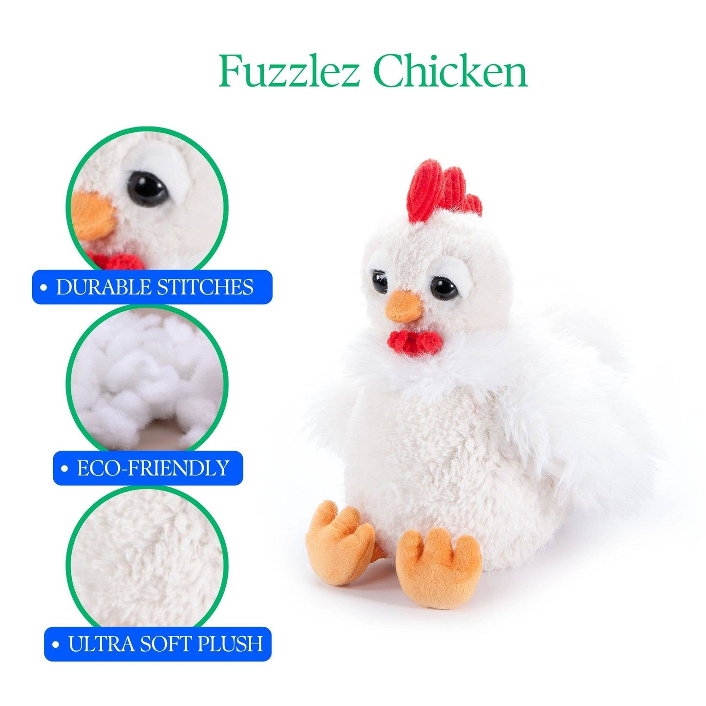 12" Fuzzlez Chicken Stuffed Animal