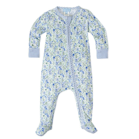 Birth Flowers Zip Pima Footie