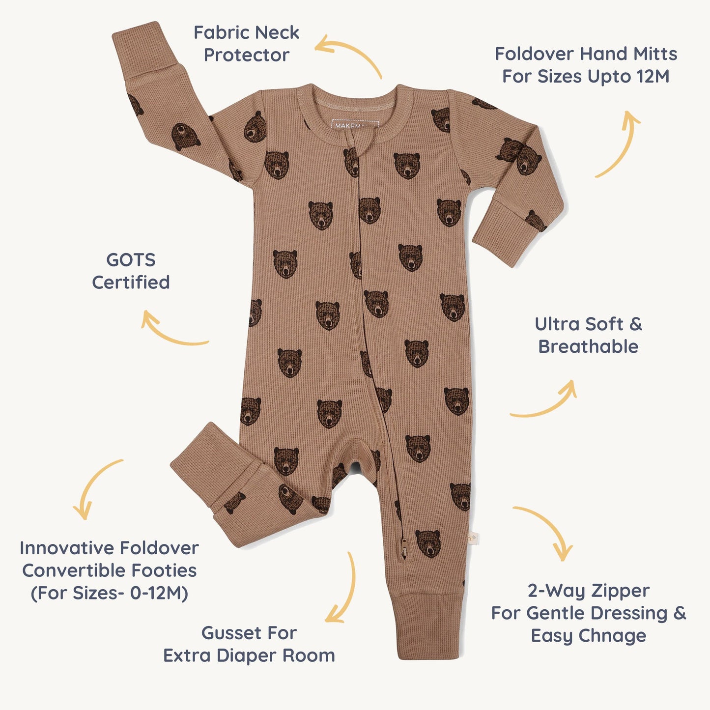 Organic Wild Bear Romper