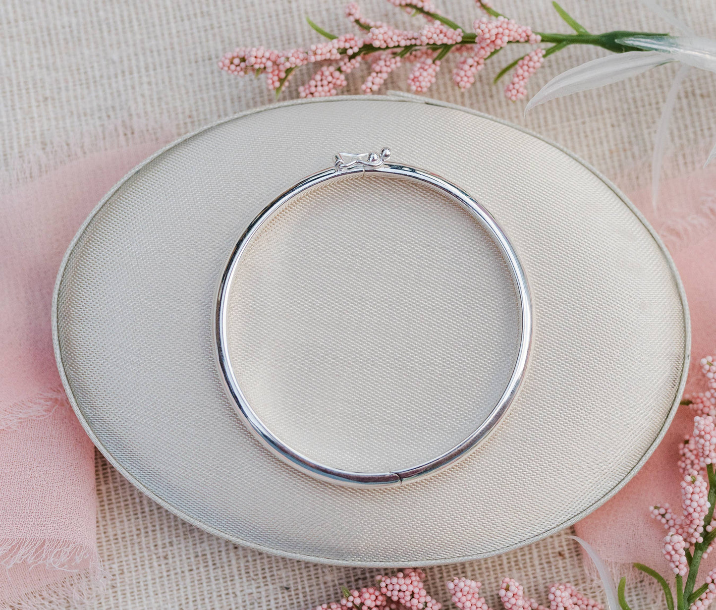 Classic Sterling Silver Bangle Bracelet: Small 0-12m