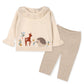 Organic Woodland Embroidered Knit Sweater and Pant Set