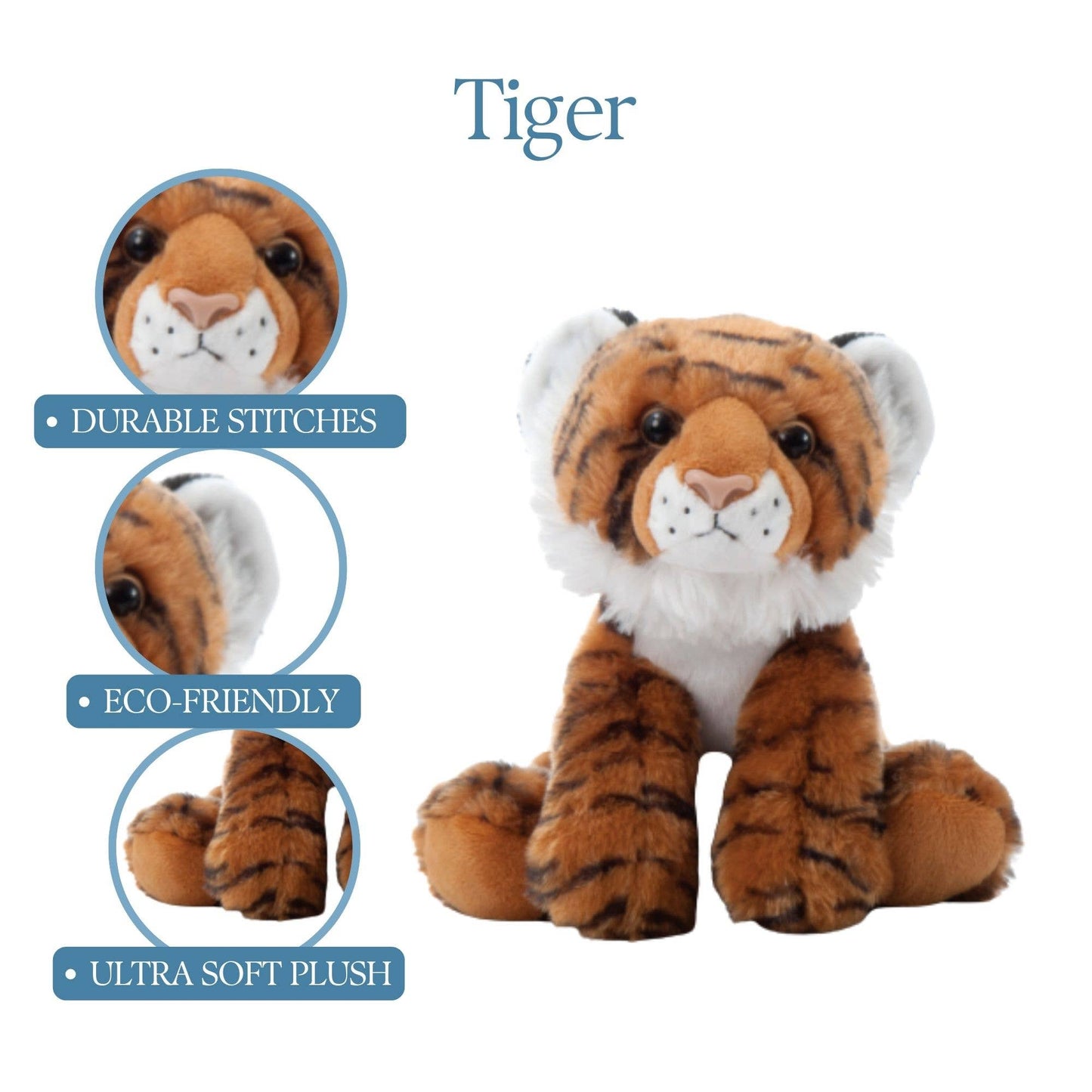 8" Wild Onez Tiger Stuffed Animal