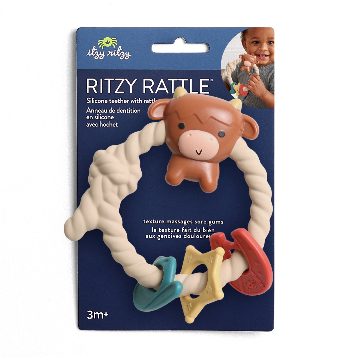 Silicone Teether Rattle Highland Cow
