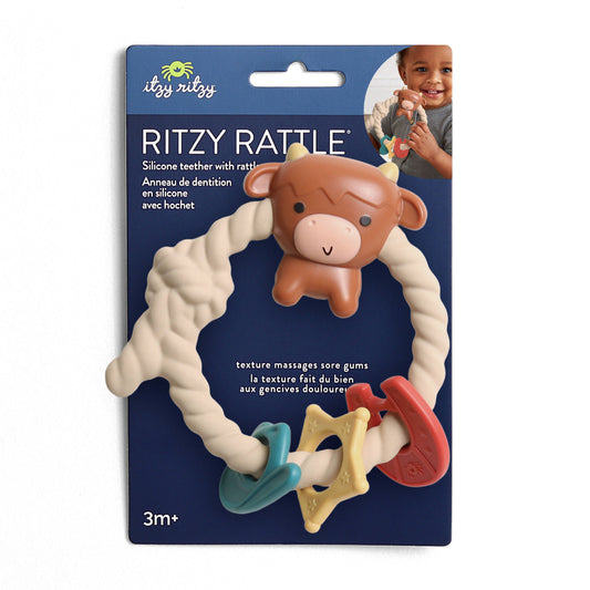 Silicone Teether Rattle Highland Cow