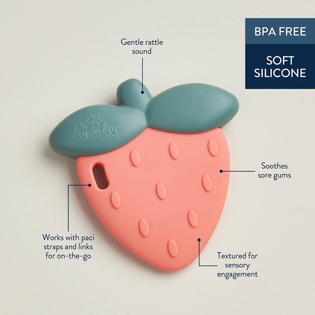 Strawberry Rattle Making Strawberry Sweetie Rattle Teether | Cottage Baby Boutique