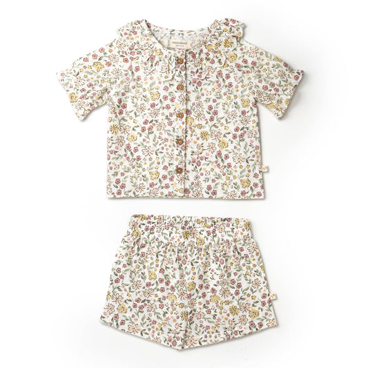 Organic Wild Meadow Collared Shirt & Shorts Set