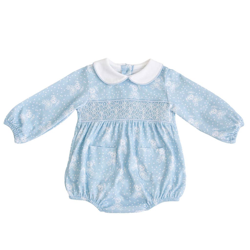Timeless Teddies Smocked Pima Bubble