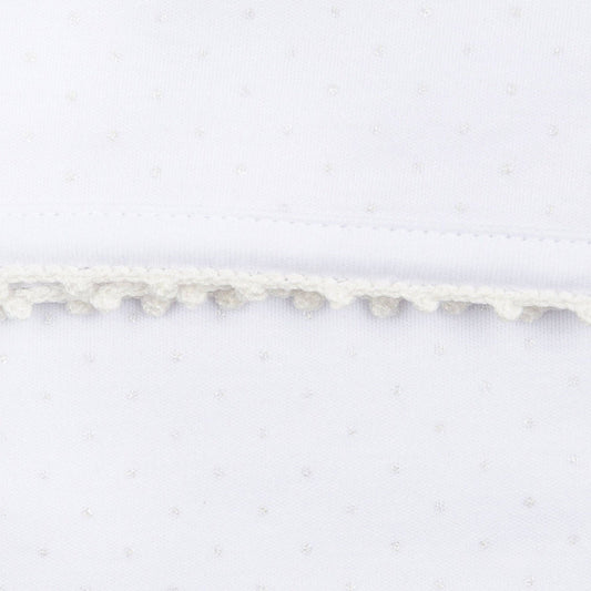 White Little Love Pima Receiving Blanket