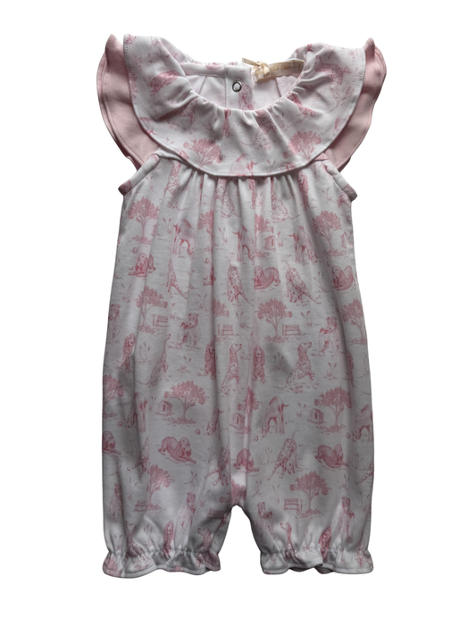 Barking Bliss Pink Ruffle Pima Romper