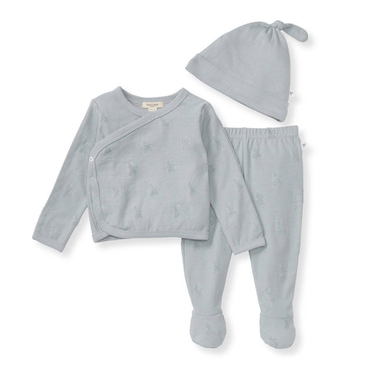 Organic Raised Terry Bee Take Me Home Set - Quarry
