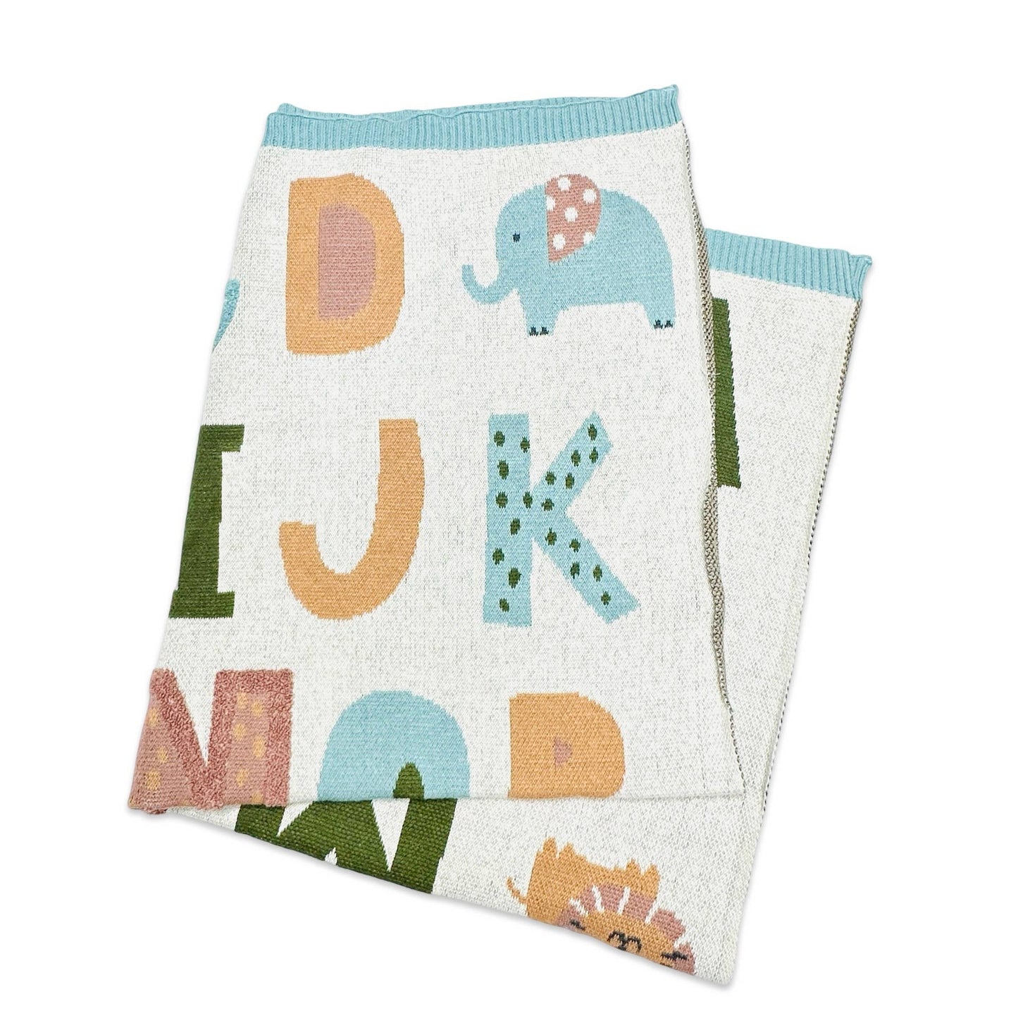 Organic Blue Alphabet Blanket