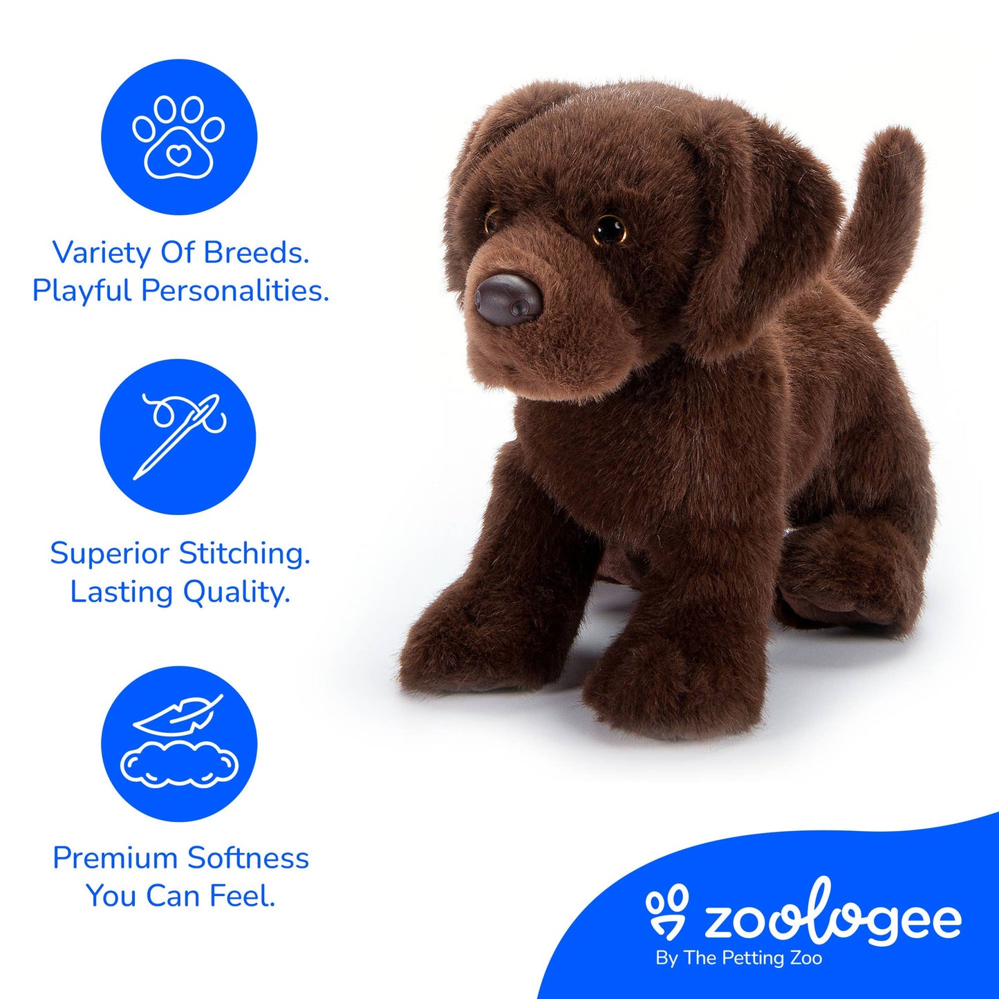 11" Chocolate Lab Dog Stuffed Animal