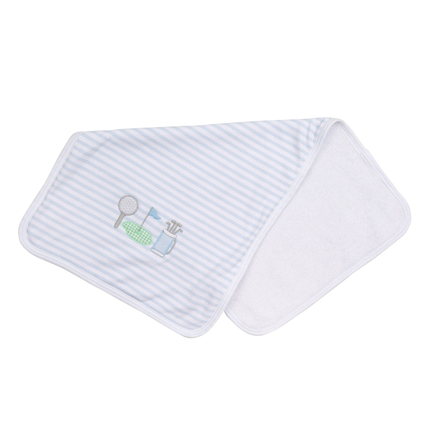 Putting Green Applique Pima Burp Cloth