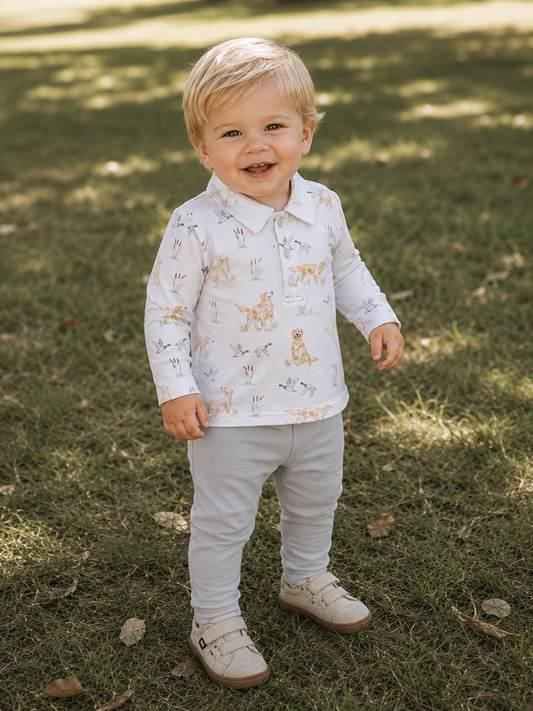 Goldens & Mallards Pima Collared Shirt + Pants Set