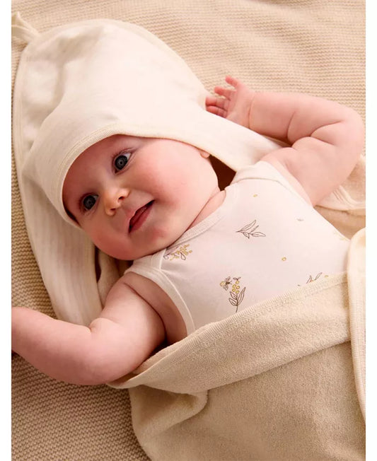 Organic Hooded Towel - Wheat Melange