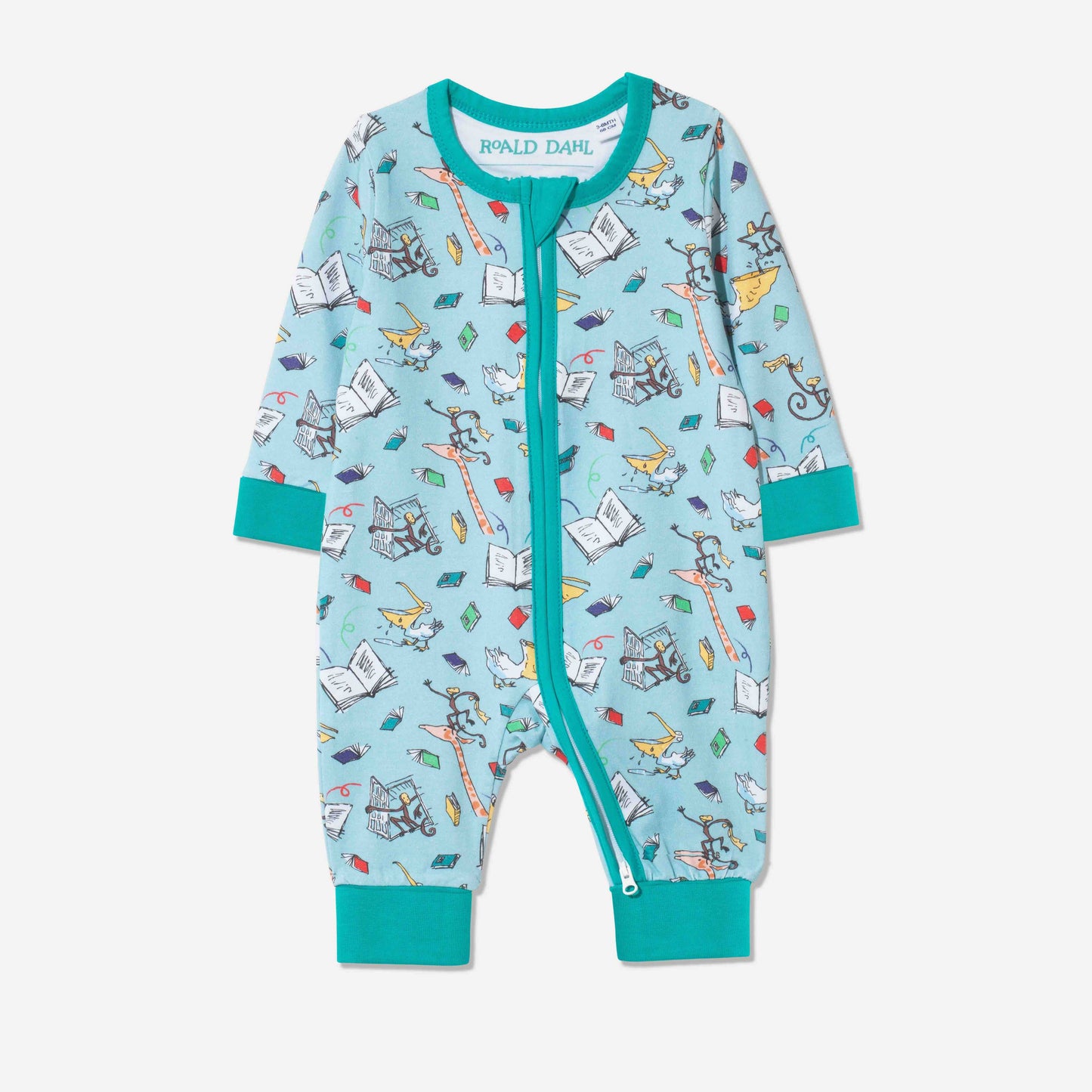 Roald Dahl x Ducky Zebra "The Giraffe, Pelly and Me" Zip Organic Romper