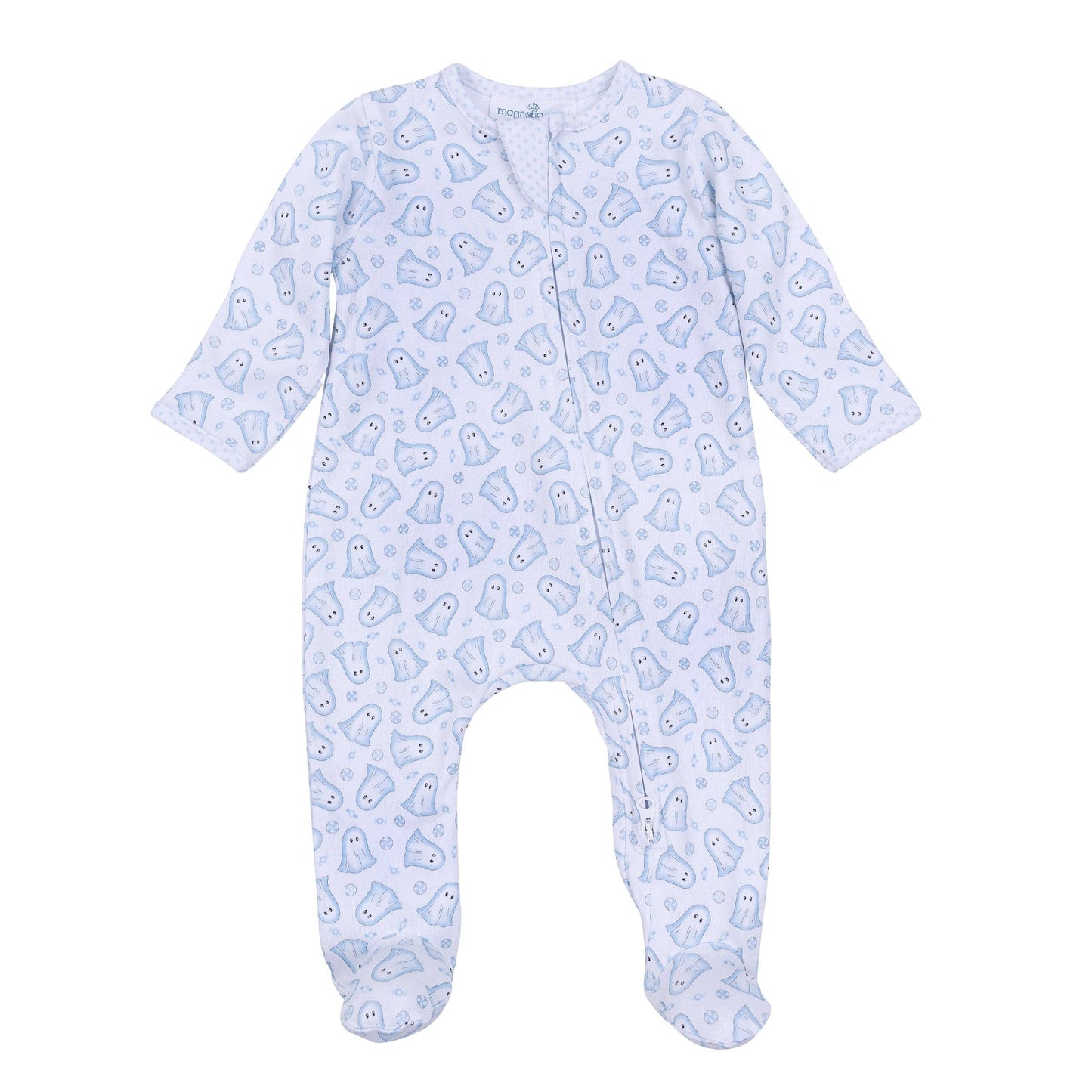 My Little Boo Blue Pima Zip Footie