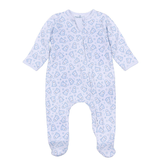 My Little Boo Blue Pima Zip Footie