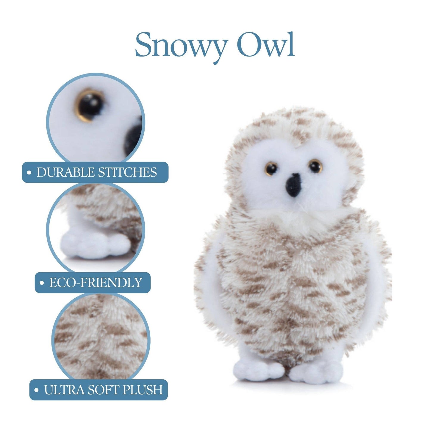 9" Wild Onez Snowy Owl Stuffed Animal