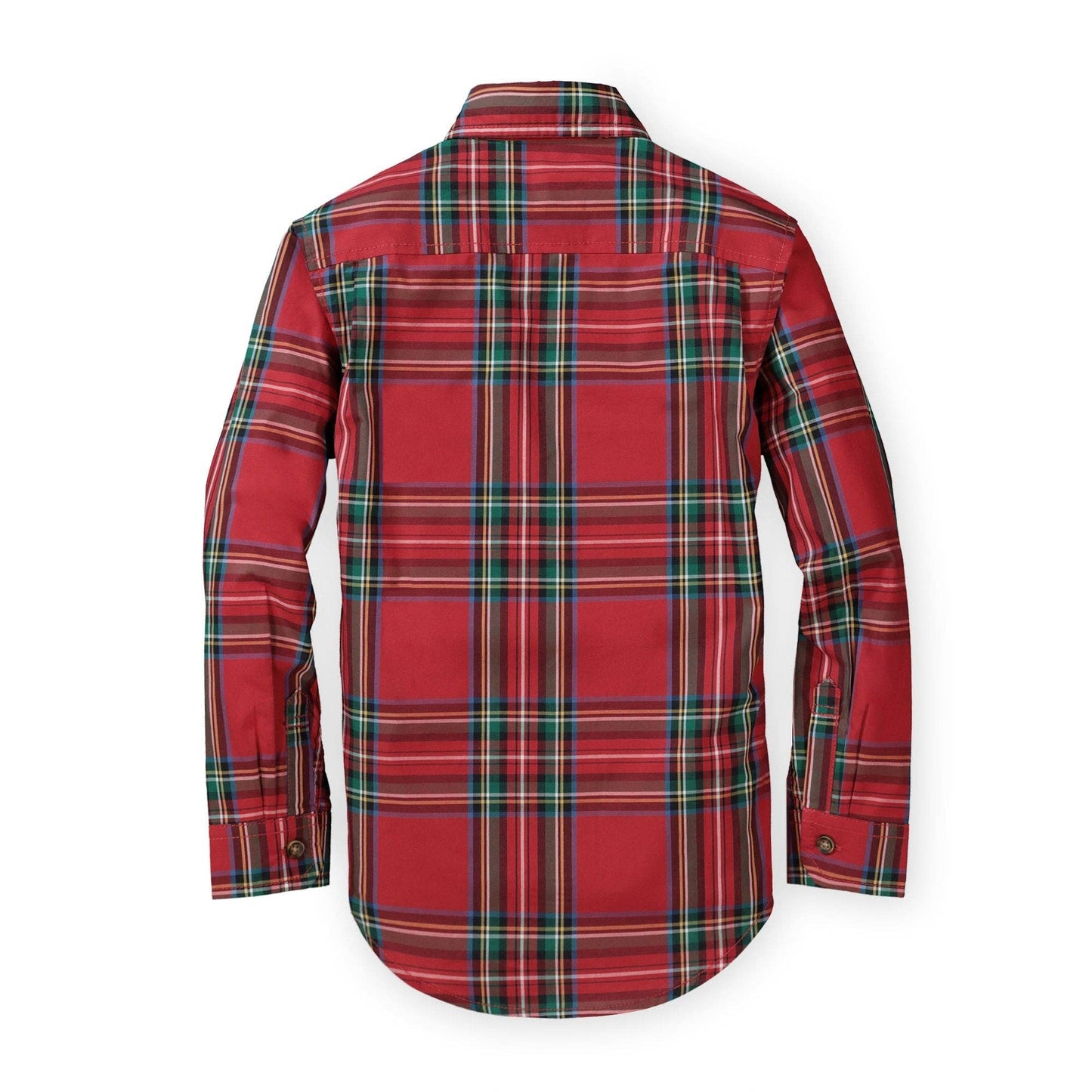 Organic Red Tartan Poplin Button Down Shirt