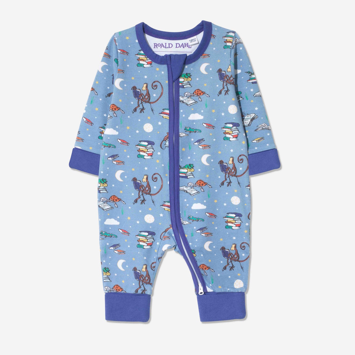 Roald Dahl x Ducky Zebra "Storytime" Zip Organic Romper