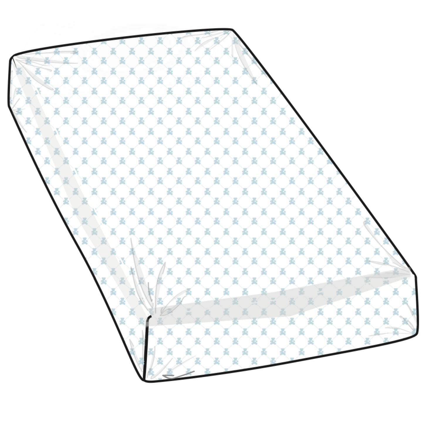 Pima Blue Teddy Bear Crib Sheet