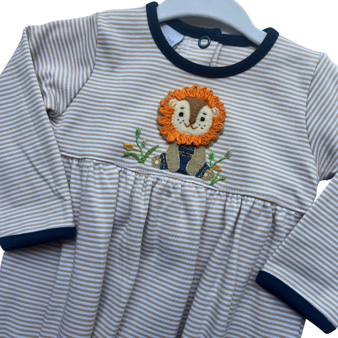 Rory Lion Hand Appliqued and Embroidered Pima Bubble