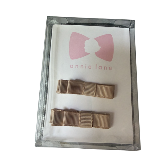 Tan Set of Two Hair Bows
