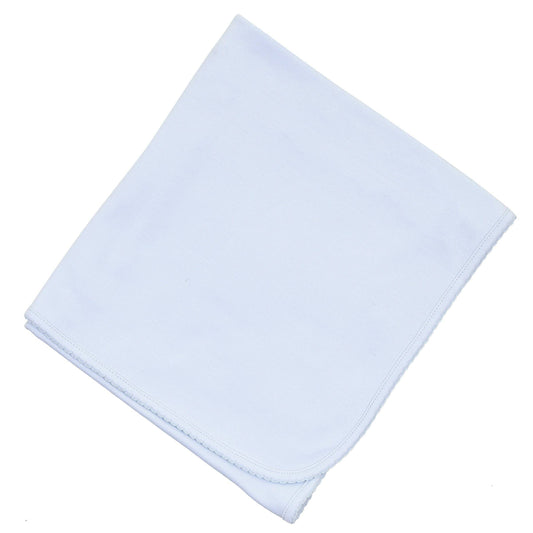 Essentials Solid Blue Pima Blanket