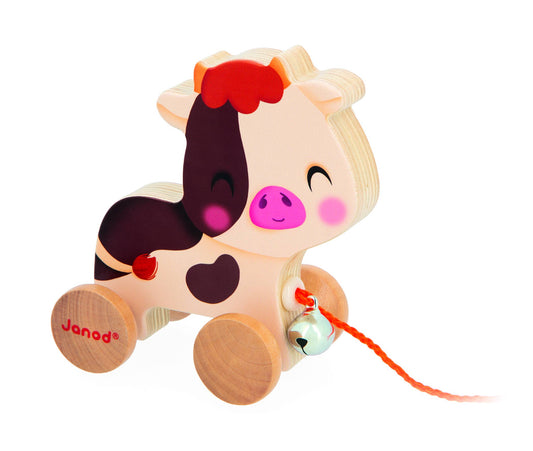 Farm Wooden Pull-Along Cow Toy