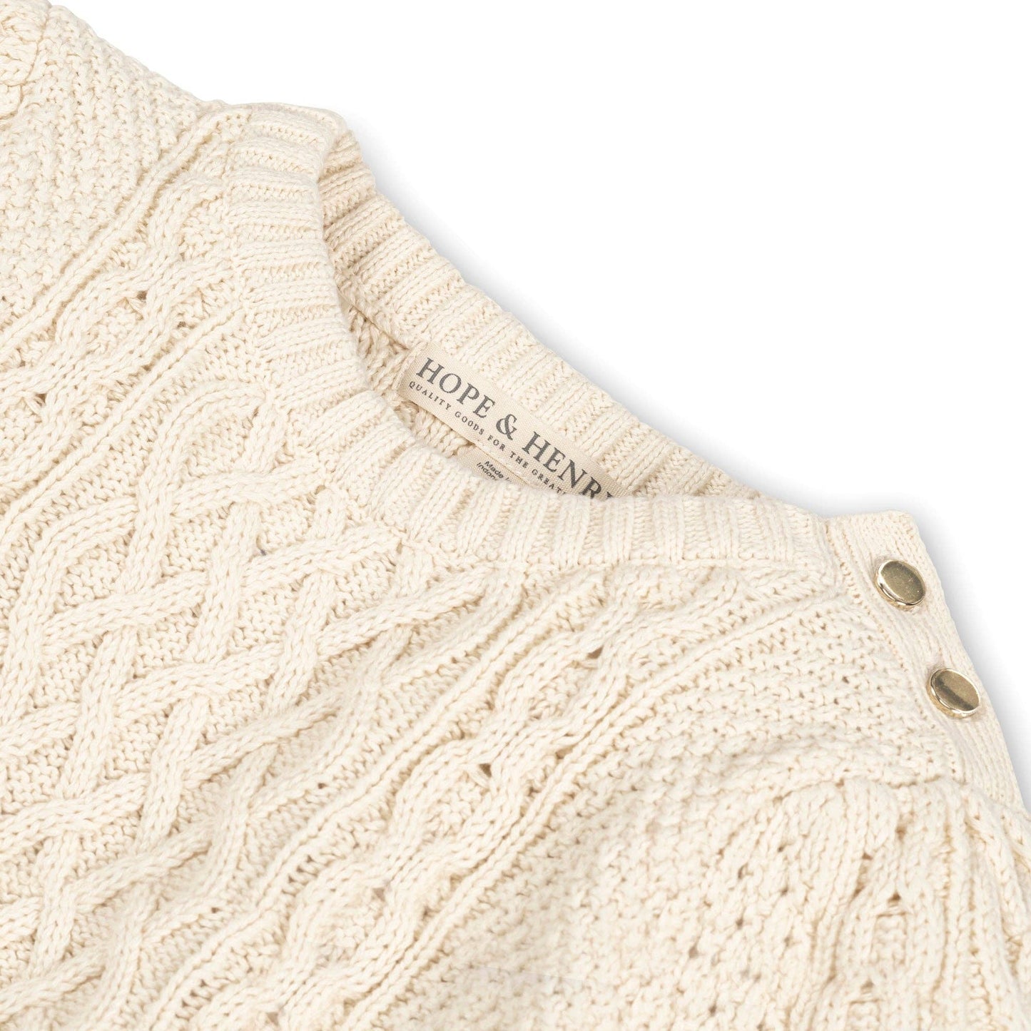 Organic Ivory Fisherman Sweater